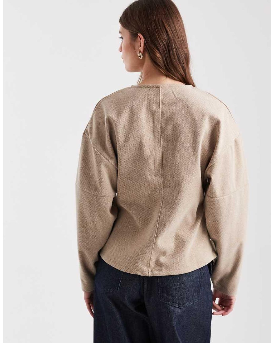 Vero Moda Natural Coccoon Sleeve Structured Jersey Cardigan