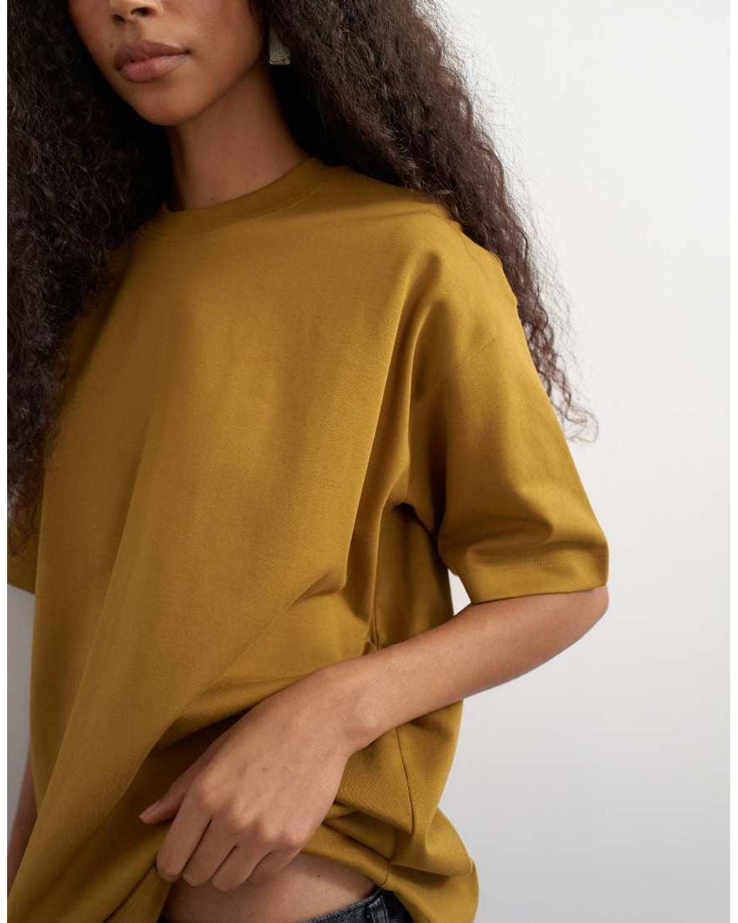 TOPSHOP Green Premium Interlock T-shirt