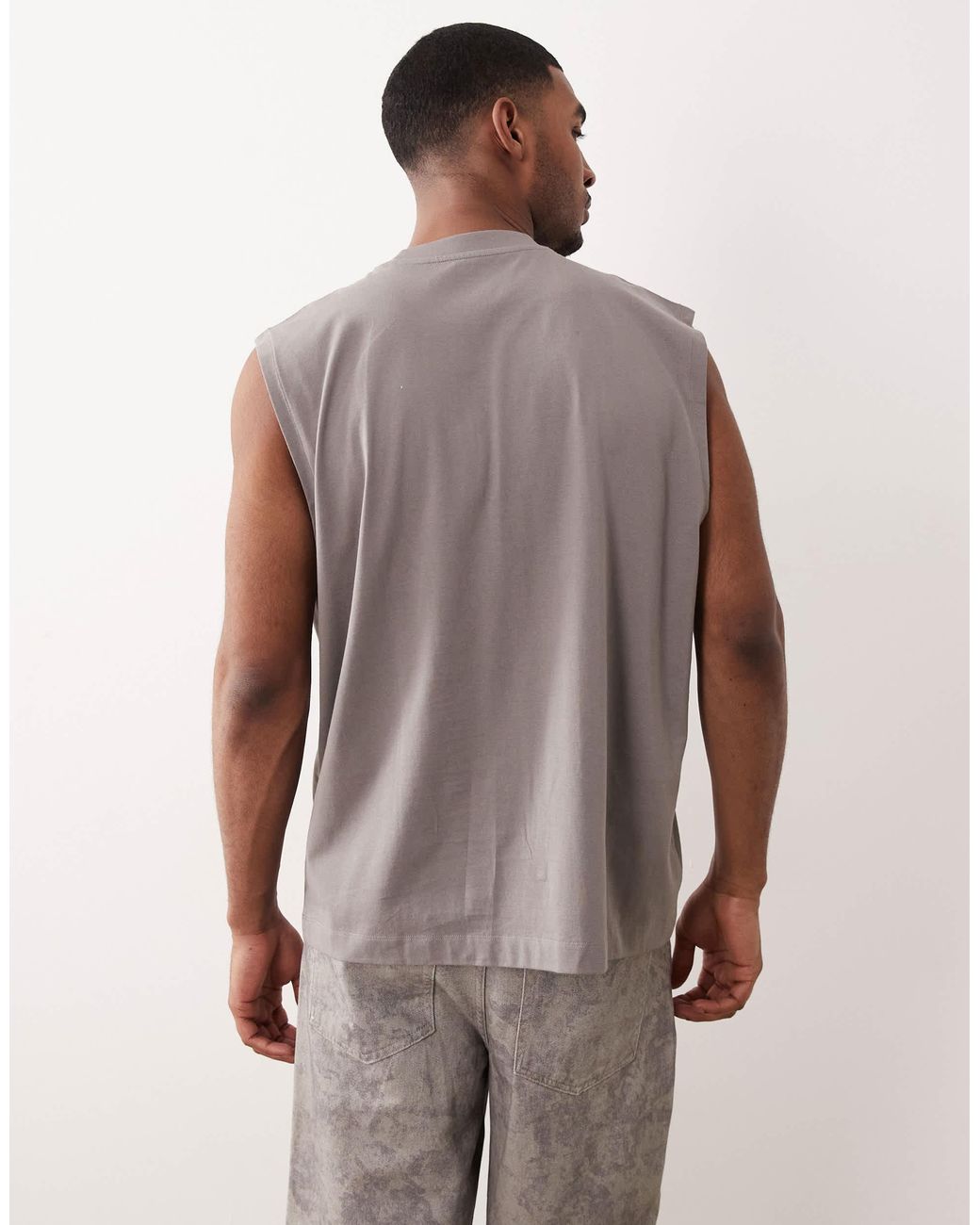 ASOS – basic-tanktop in Gray für Herren