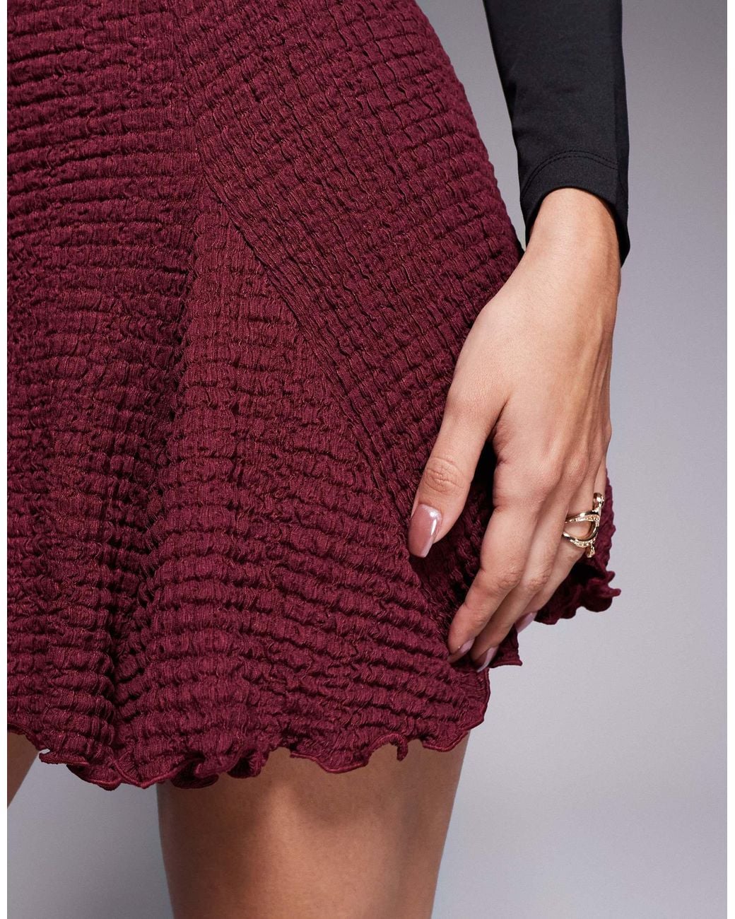 ASOS Purple Texture Godet Mini Skirt