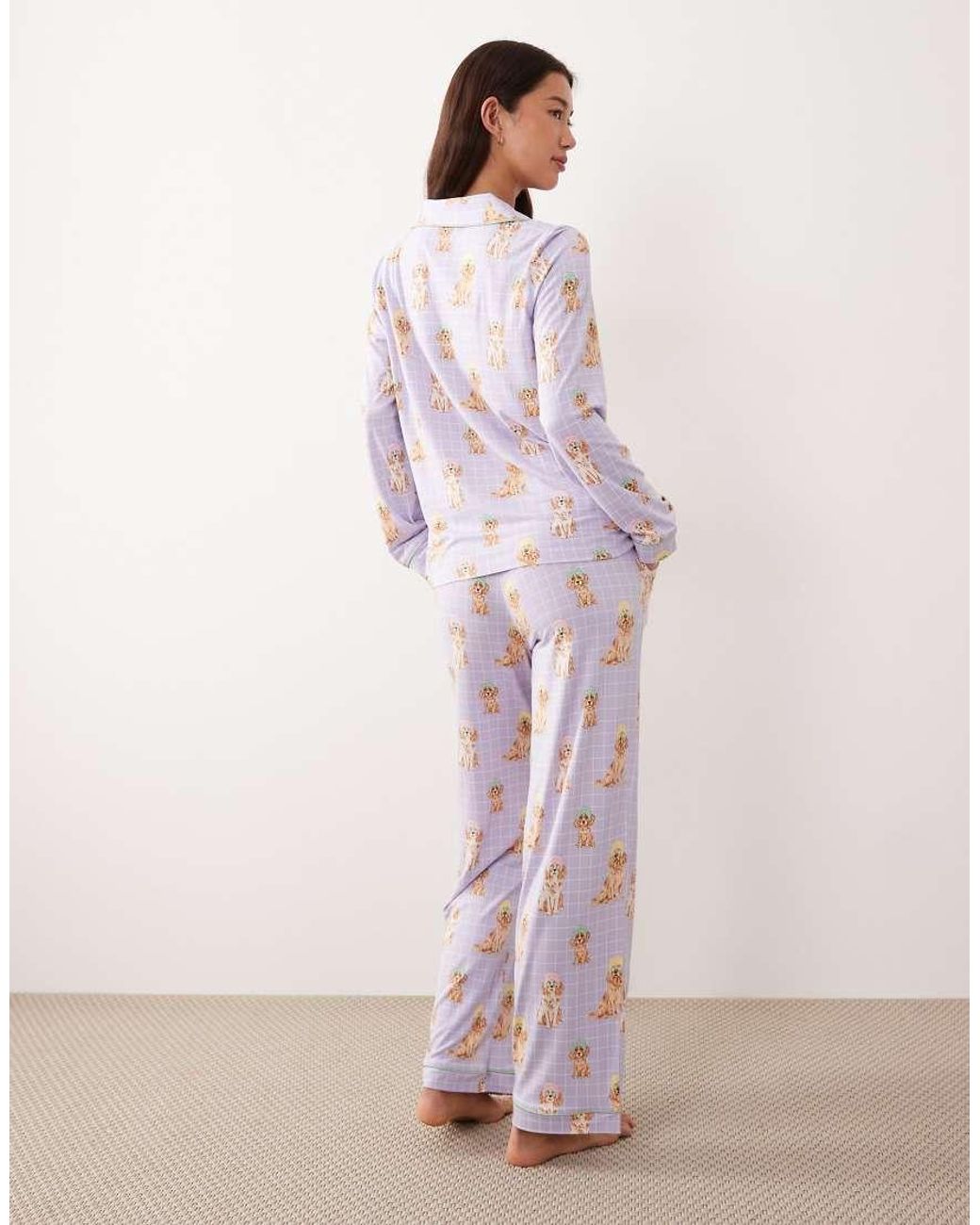 Chelsea Peers Pink Long Button Up Pyjama Set