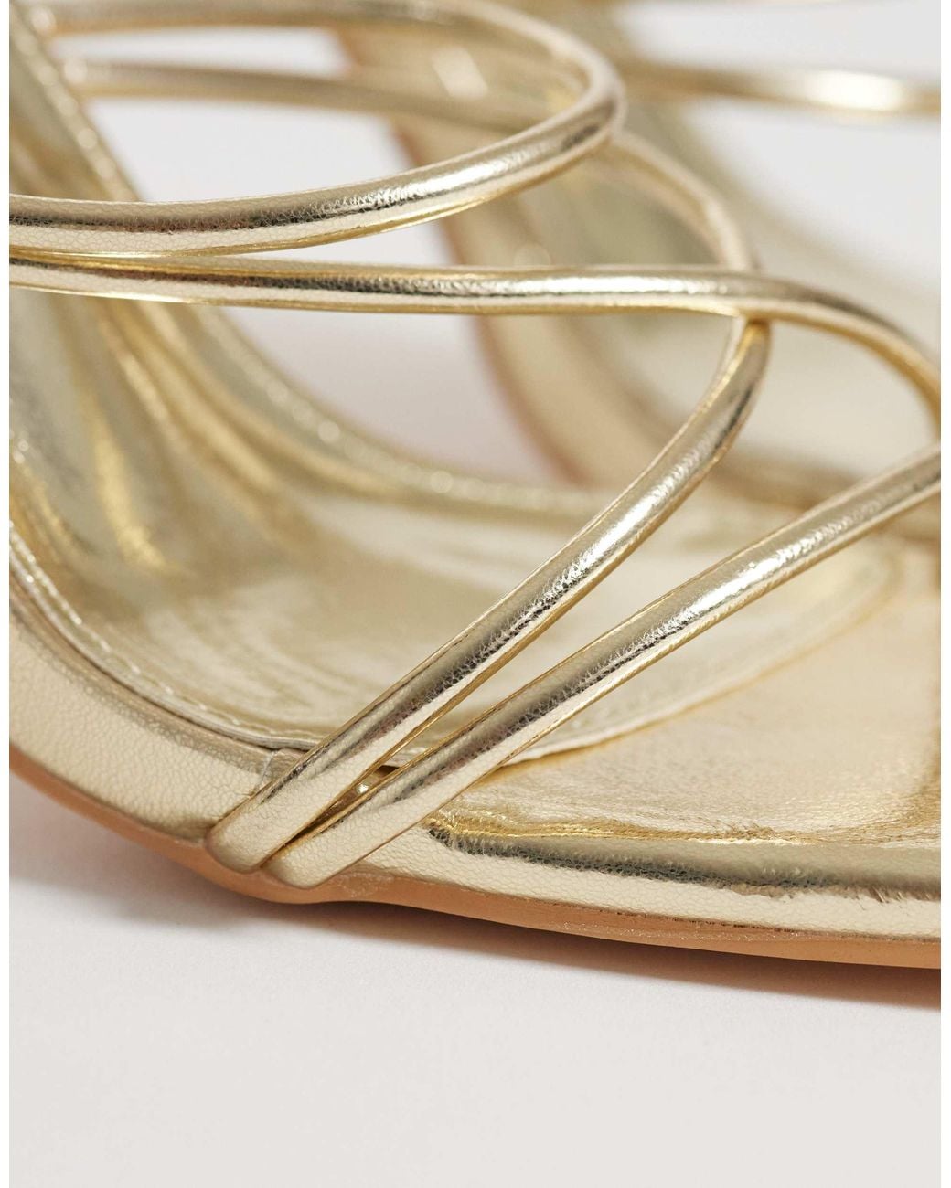 Whimsy Spring Sandals Public Desire Whimsy Strappy Heeled Sandals in Metallic | Lyst