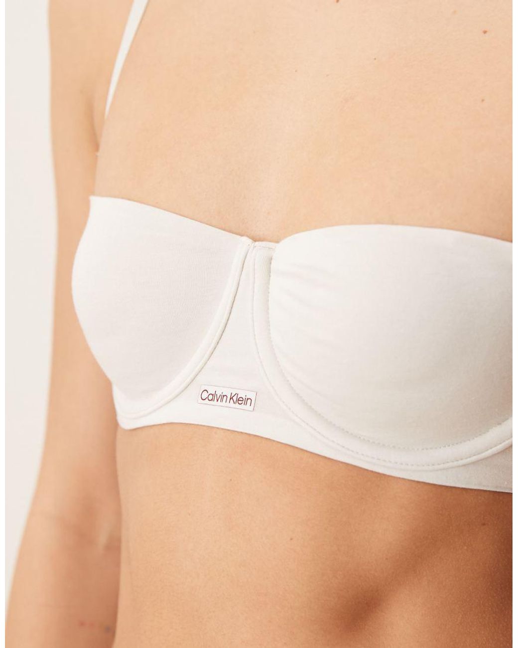 Calvin Klein Natural Cotton Modal Signature Unlined Balconette Bra