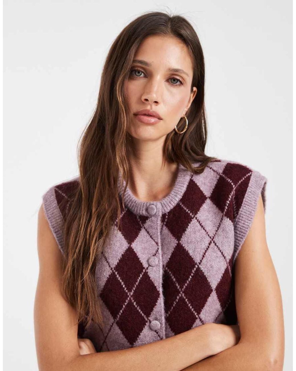 Vero Moda Red Cropped Knitted Vest