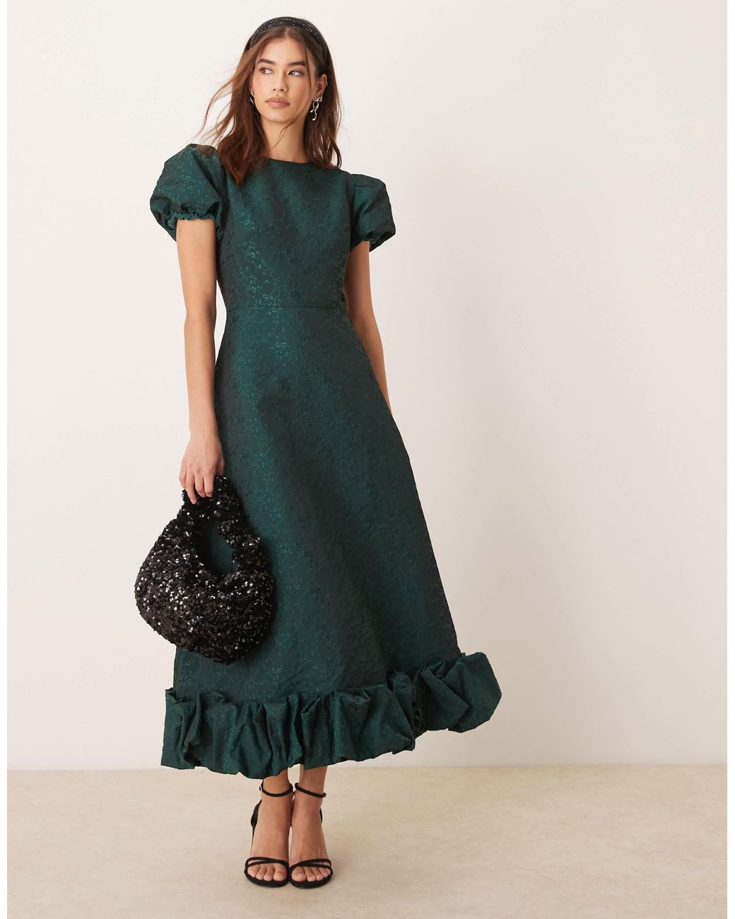Sister Jane Exclusive Puff Sleeve Bubble Hem Midaxi Dress | Lyst