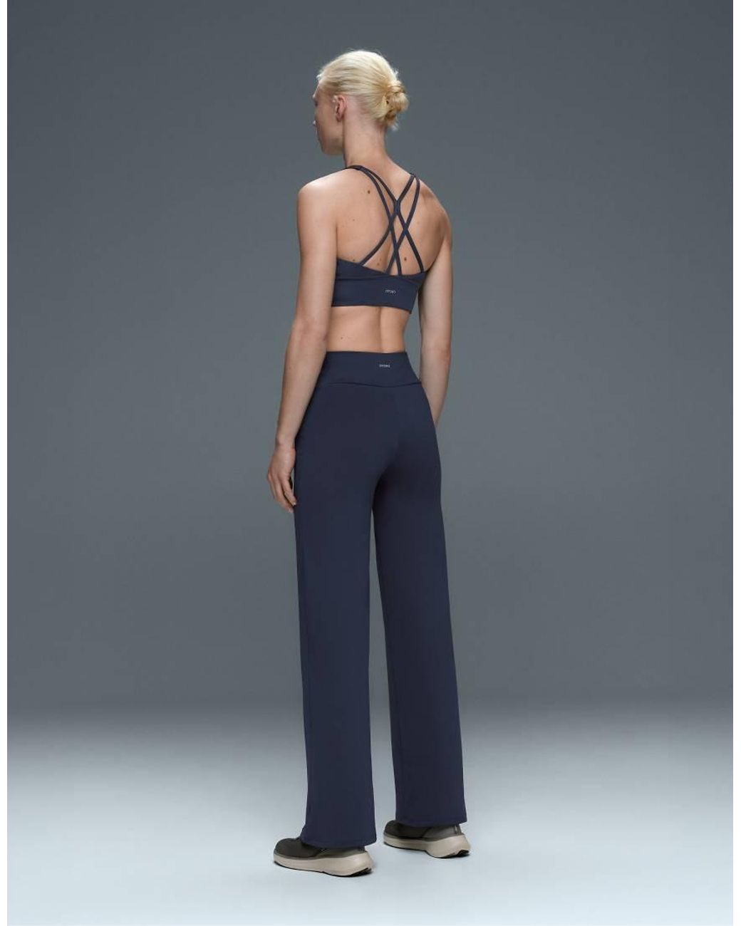 Oysho Blue High-Rise Comfortlux Straight-Leg Trousers