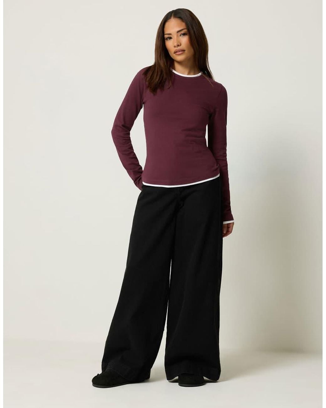 PixieGirl Purple Petite Contrast Long Sleeve T-Shirt