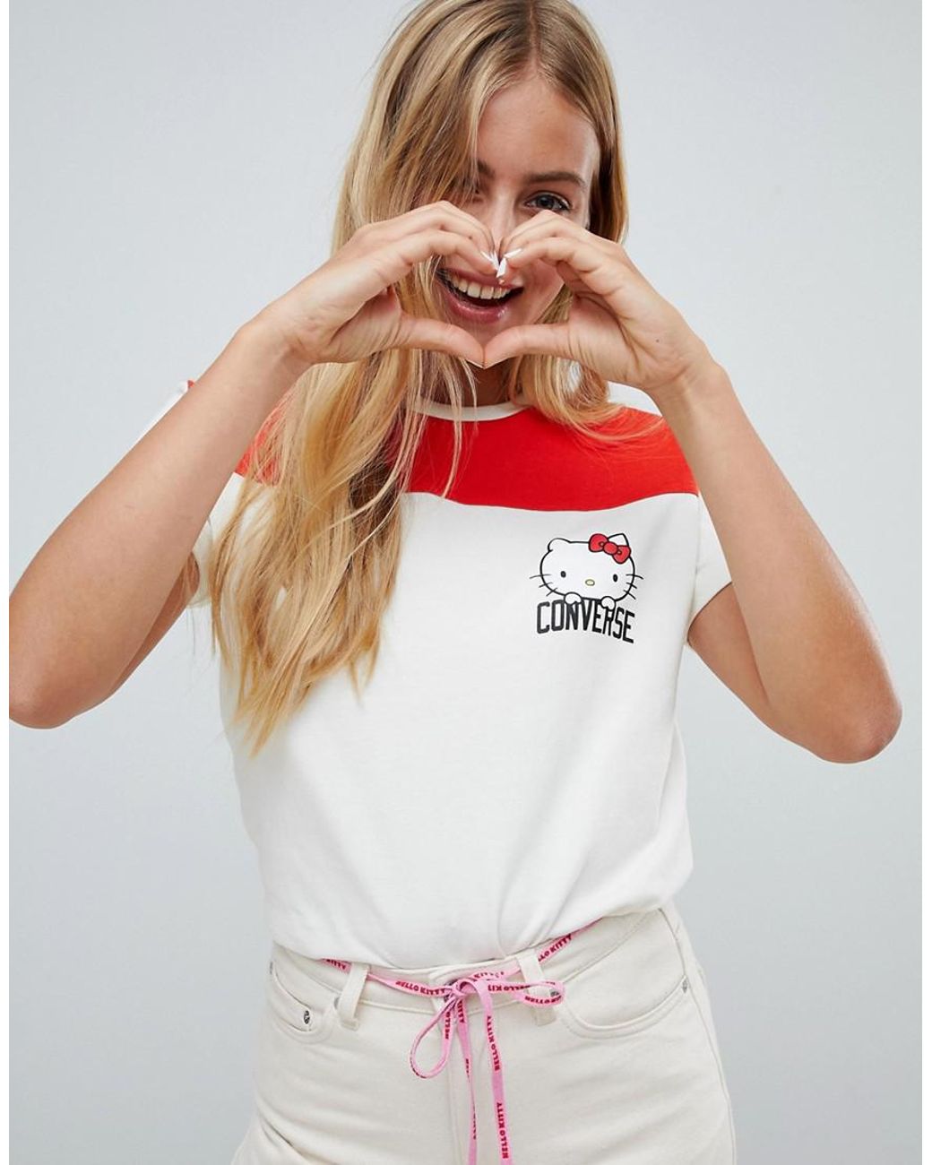 Converse X Hello Kitty Football T-shirt | Lyst
