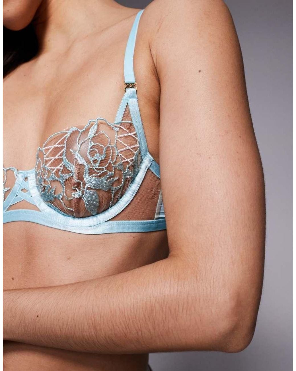 Ann Summers Gray Devoted To You Non Padded Balcony Bra