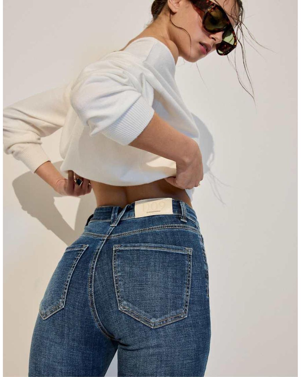 Stradivarius Blue D09 Skinny Super High-Waist Jeans