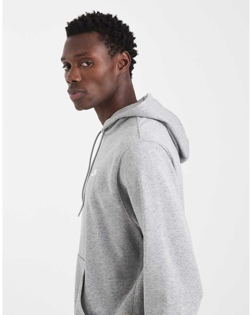 Nike Gray Club French Terry Hoodie for men