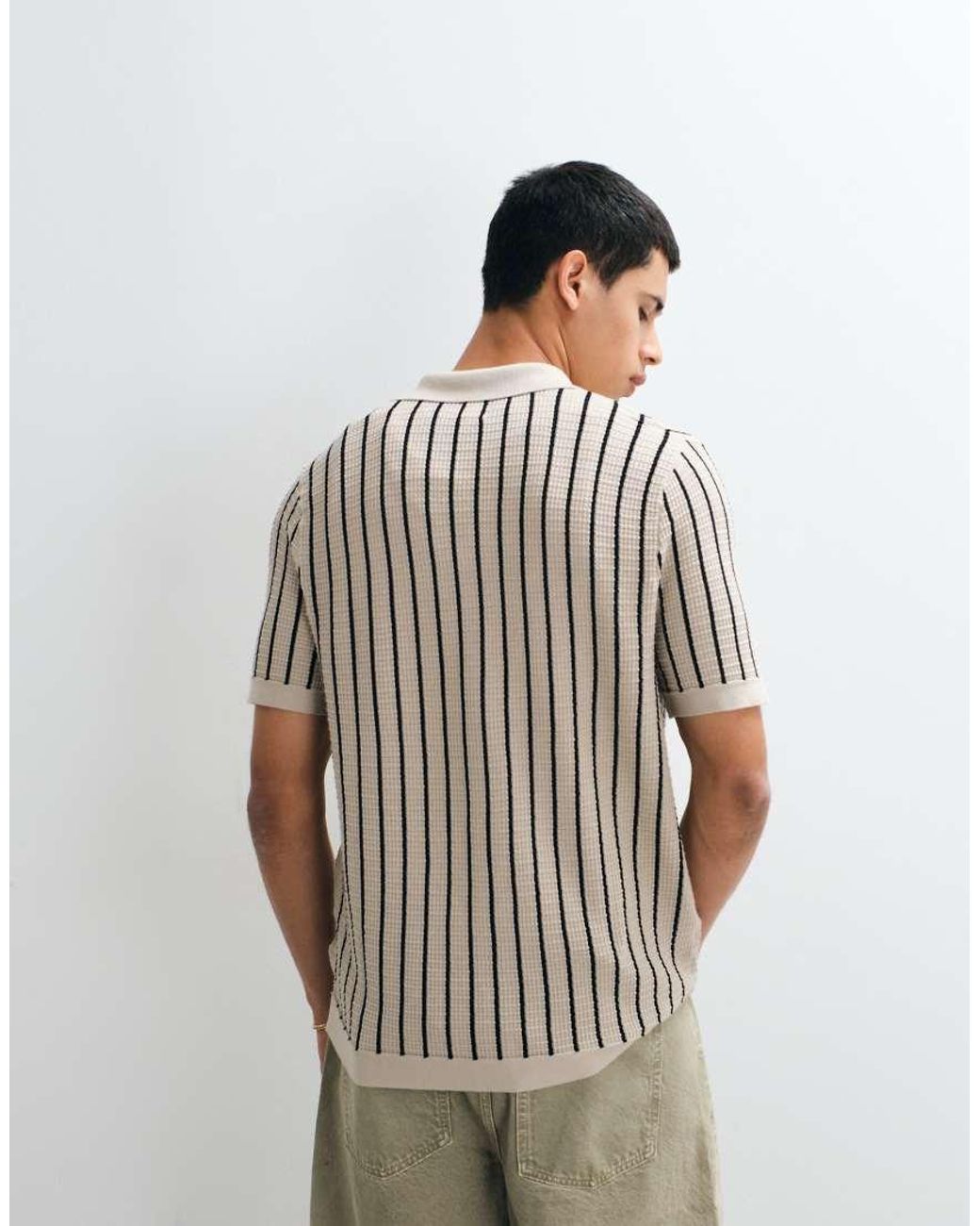 Gap Brown Boxy Button Through Polo Shirt for men