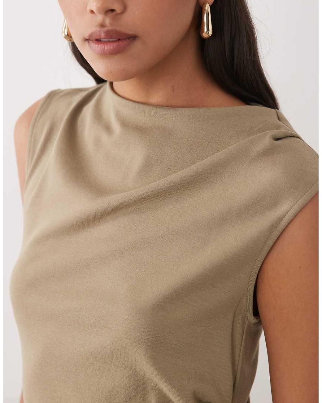 Mango Natural Boat Neck Sleeveless Maxi Dress