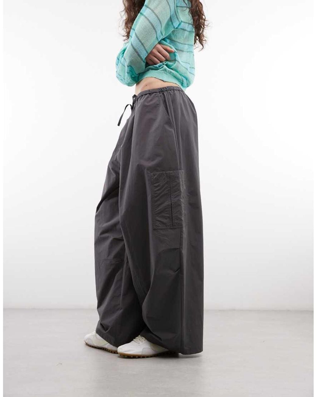 Collusion Multicolor Balloon Leg Pant With Tie Waist