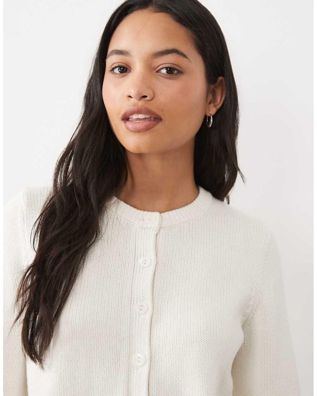 Abercrombie & Fitch White Knitted Micro Cardigan