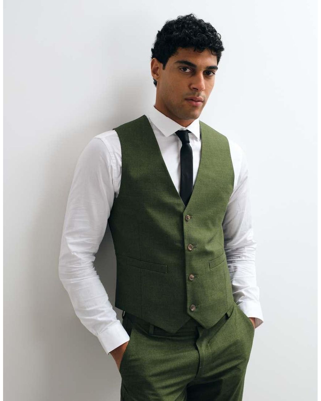 ASOS Green Skinny Suit Waistcoat for men