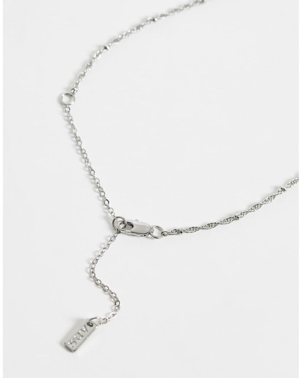 ASOS White Engraved Star Shield Pendant Necklace for men