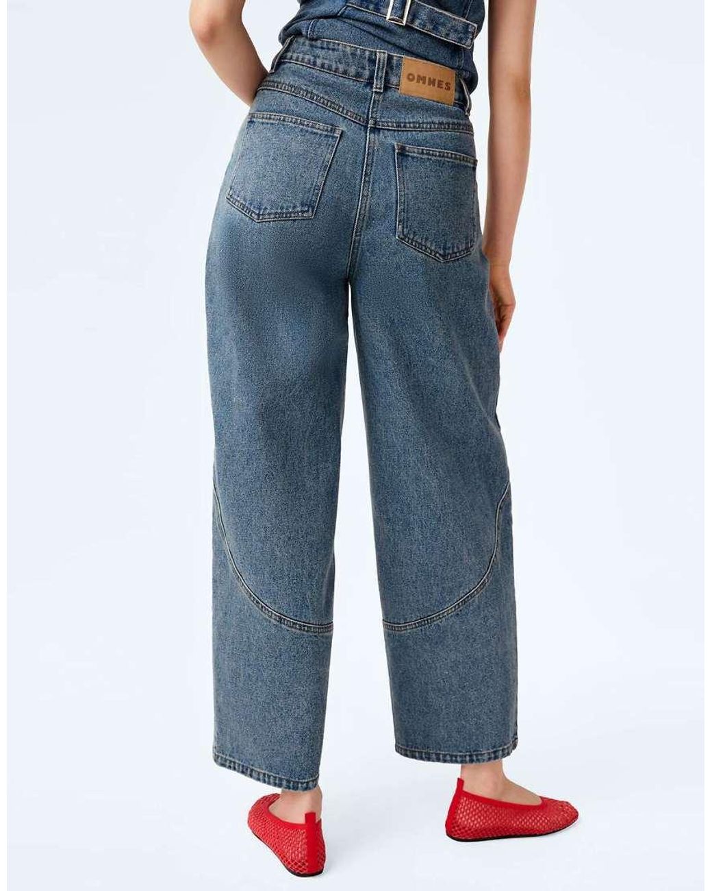 OMNES Blue Jeans Zola Mid-Rise Barrel Jean