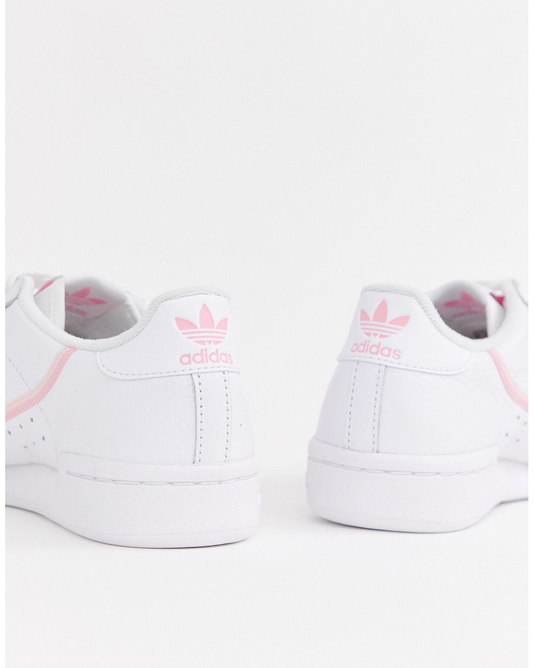 adidas originals white and pink continental 80 sneakers
