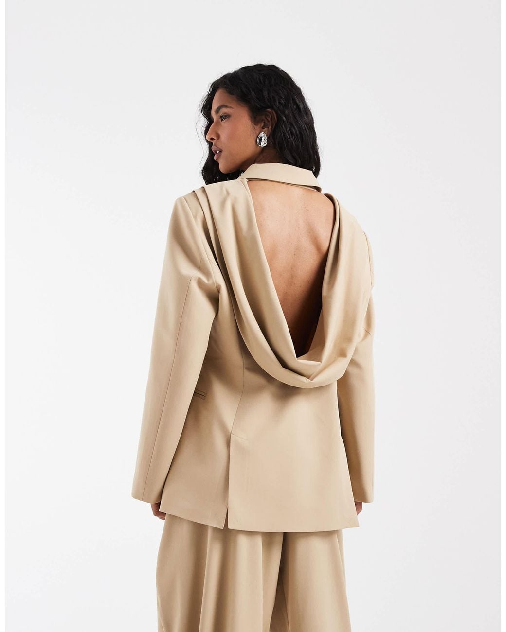 ASOS Brown Cowl Back Blazer