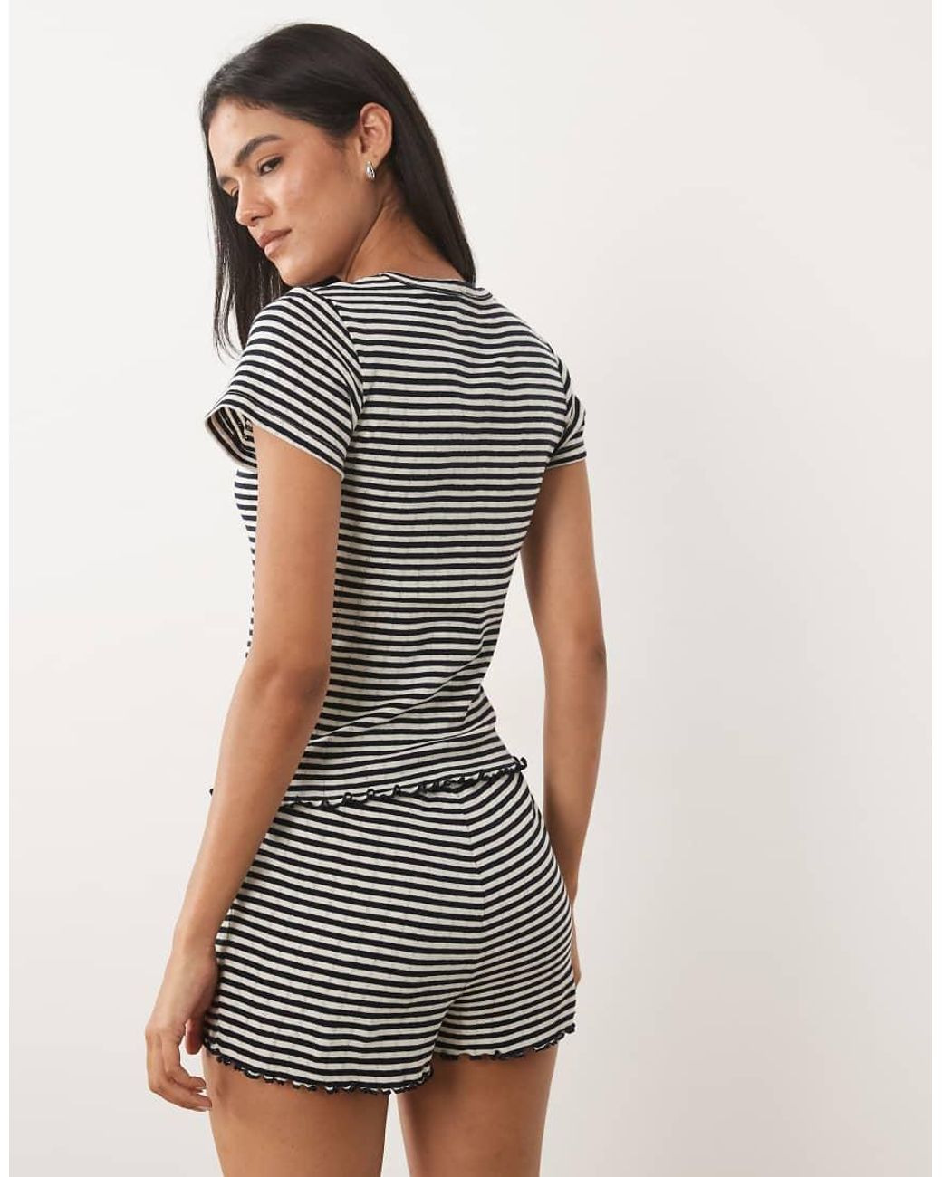 ASOS Black Stripe Pointelle Pyjama Baby Tee