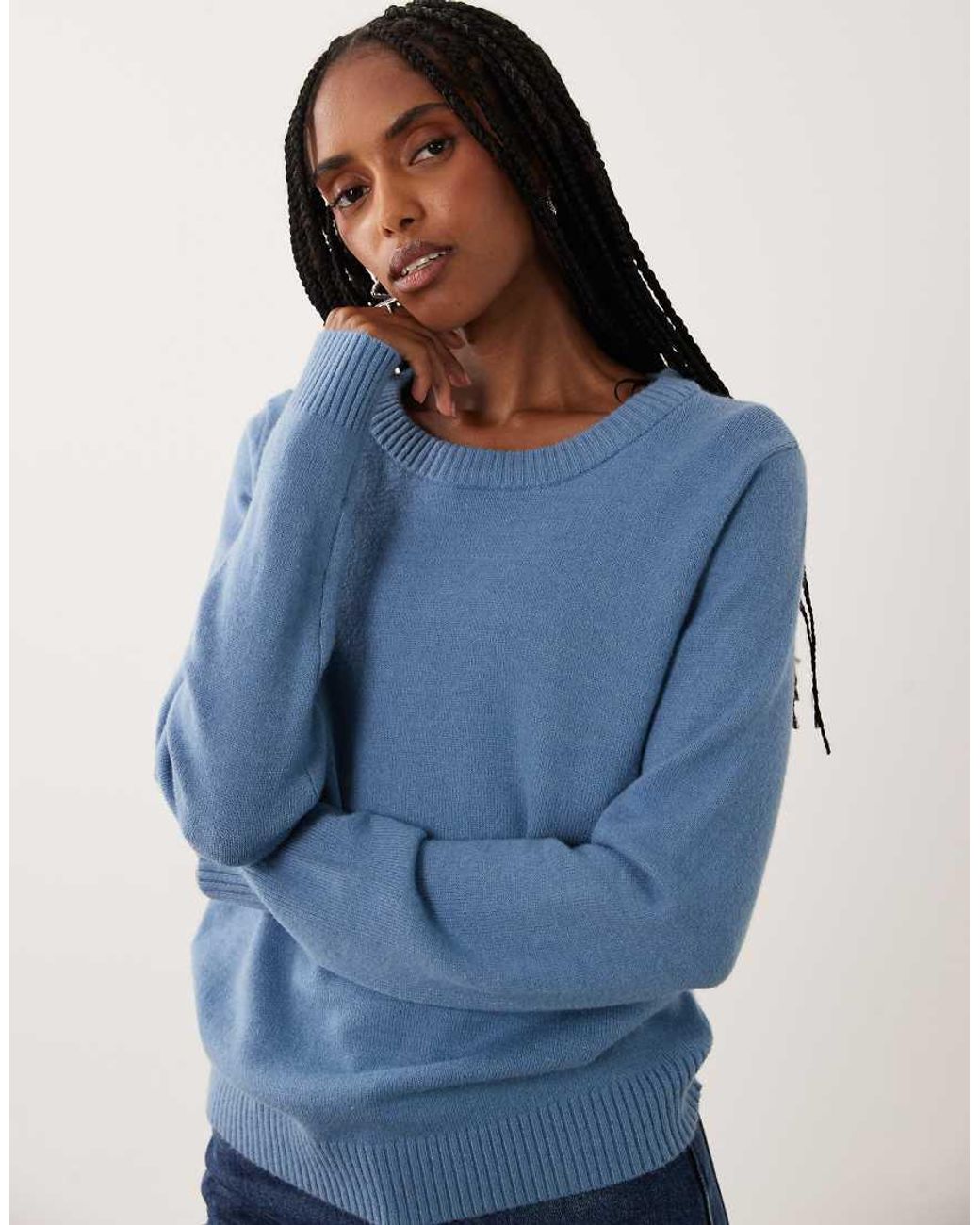 Vila Blue O-Neck Knitted Jumper