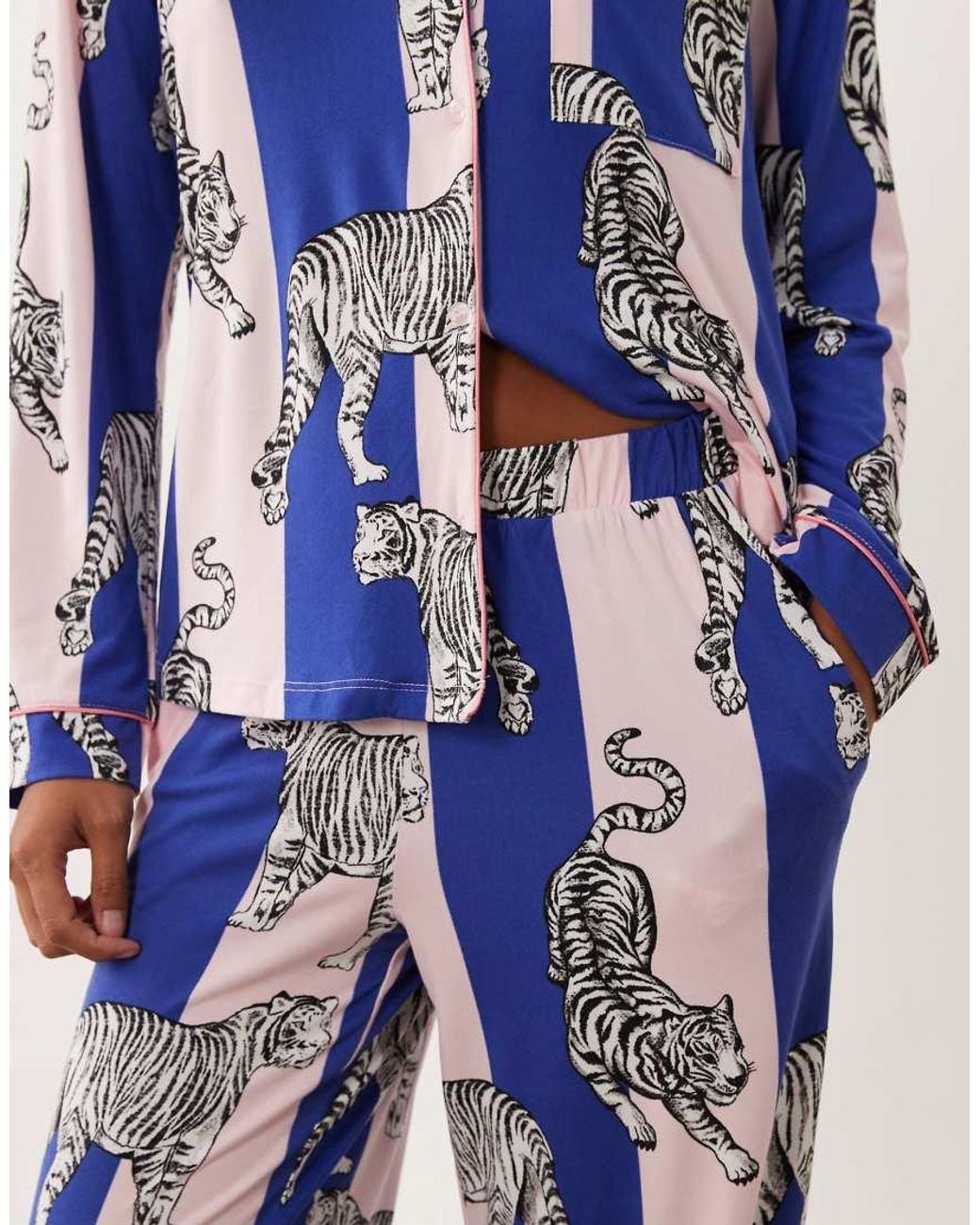 Chelsea Peers Blue Super Soft Button-up Pyjama Set