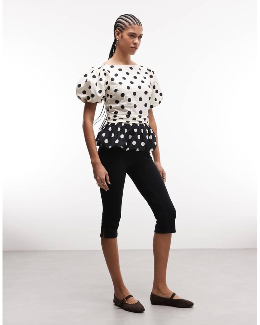 Reclaimed Vintage White Top With Puff Sleeves