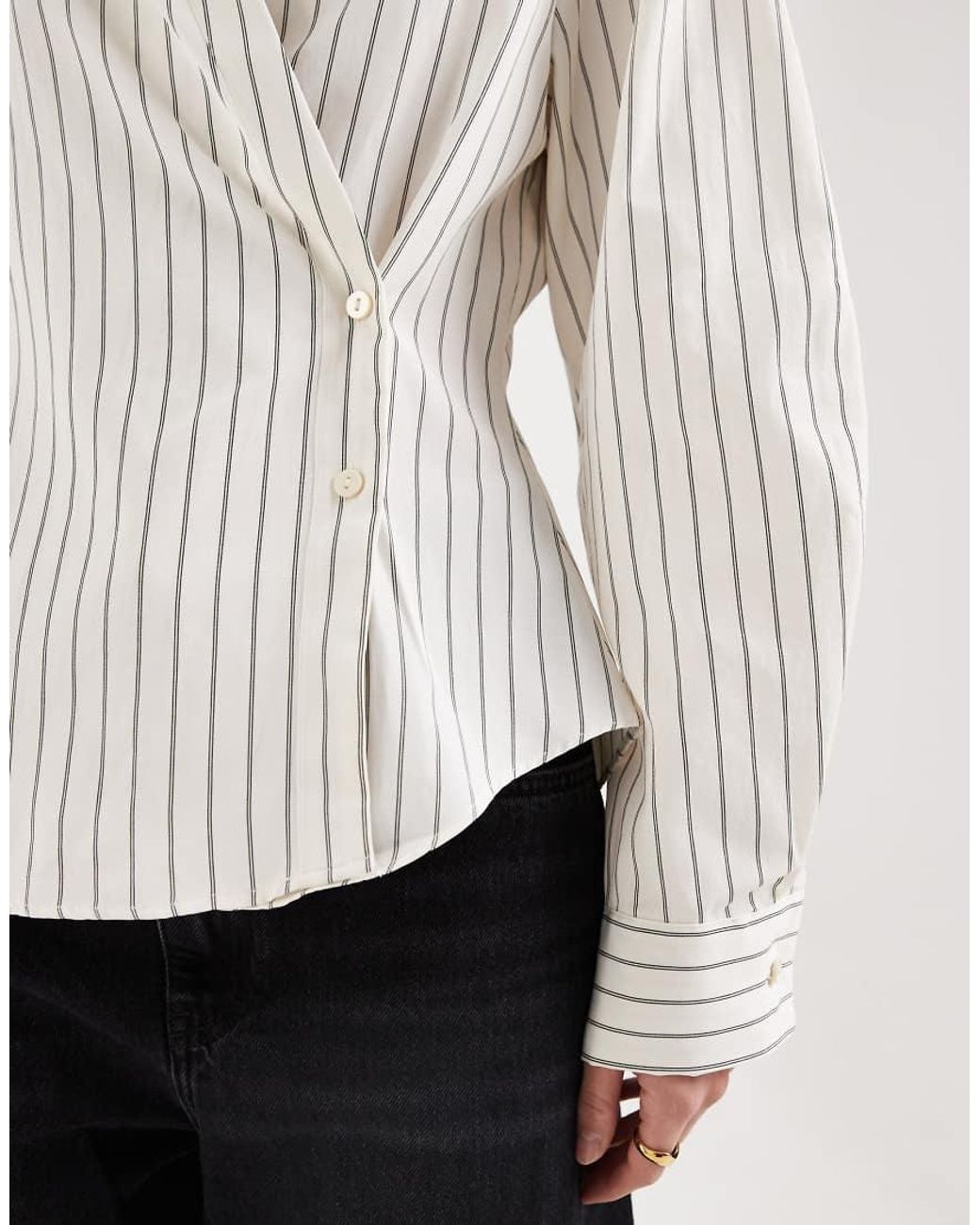 ASOS White Wrap Shirt With Cocoon Sleeve