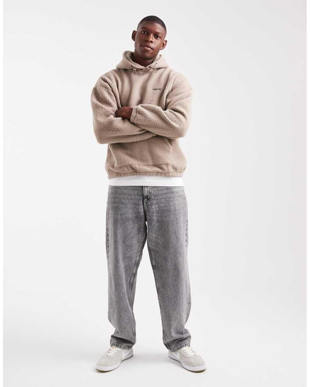 Levi's Natural Tonal Logo Borg Hoodie for men