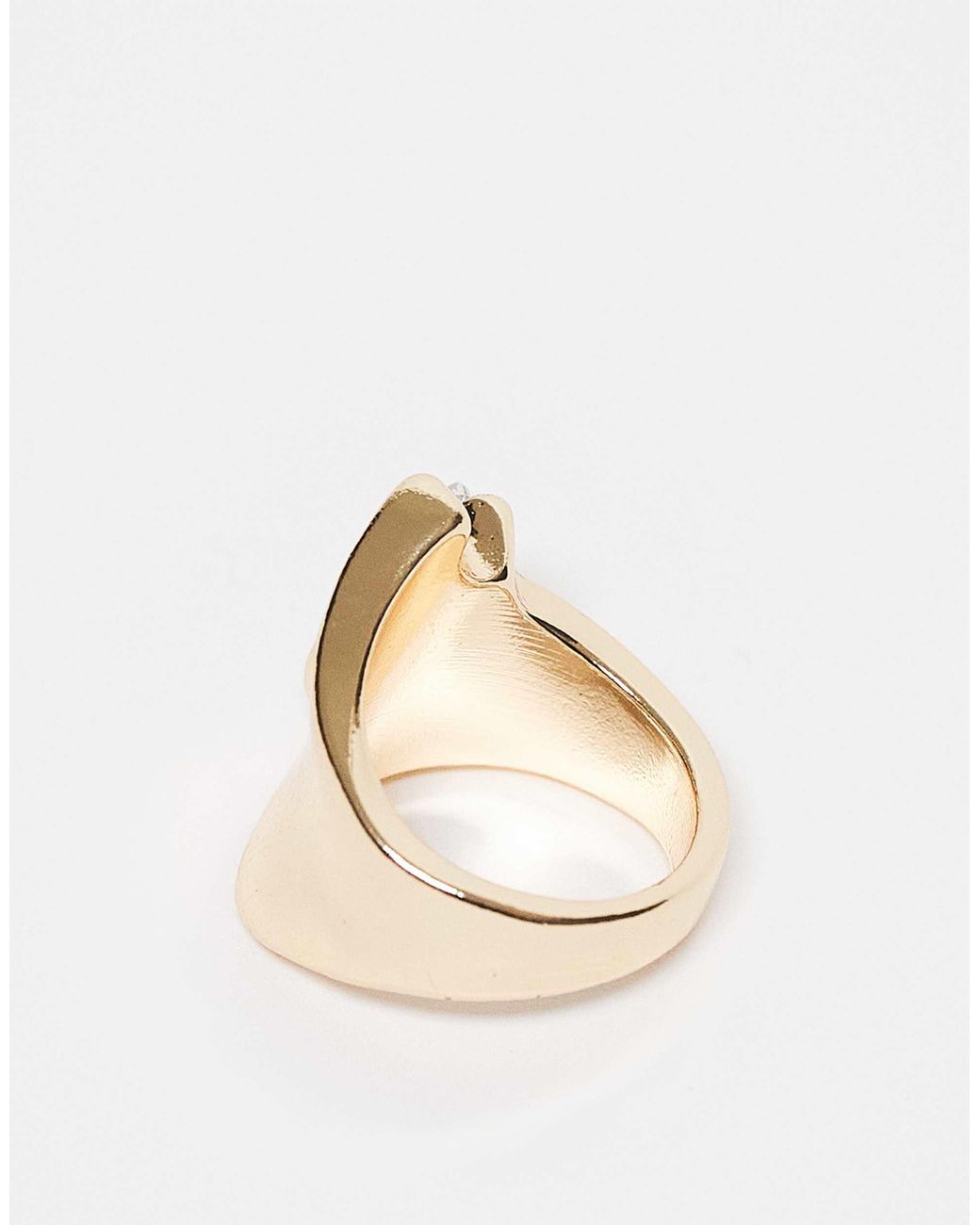 ASOS Natural – schlichter, er ring mit transparentem strassstein