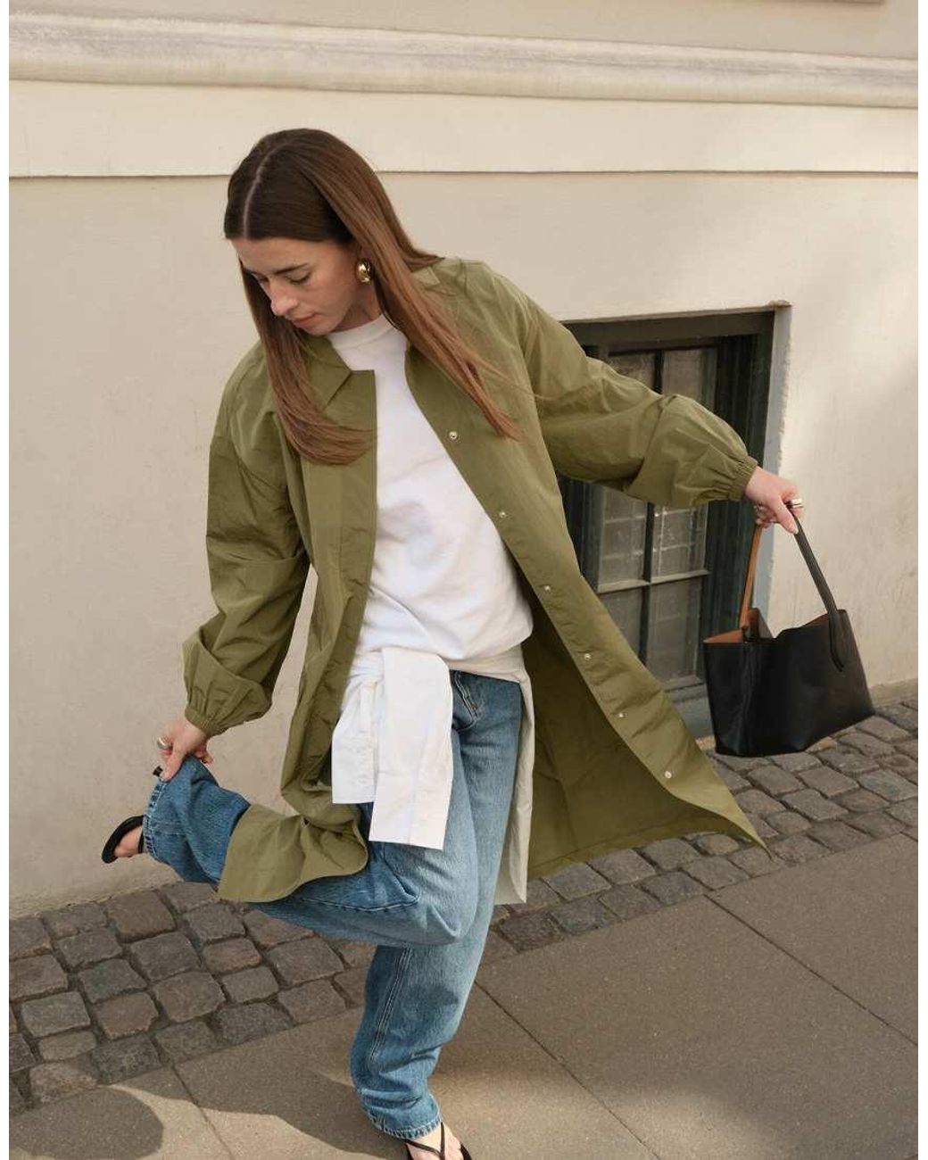 NA-KD Green X Charlotte Olivia Pocket Detail Trenchcoat