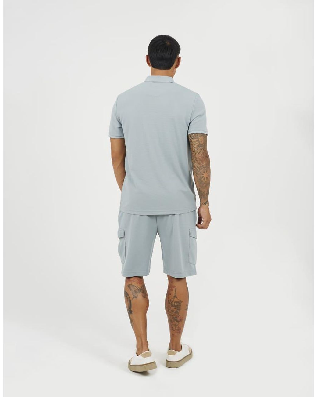 Brave Soul Gray Textured Cargo Shorts for men