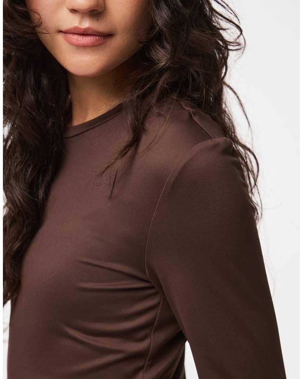 Pieces Brown Long Sleeved Top