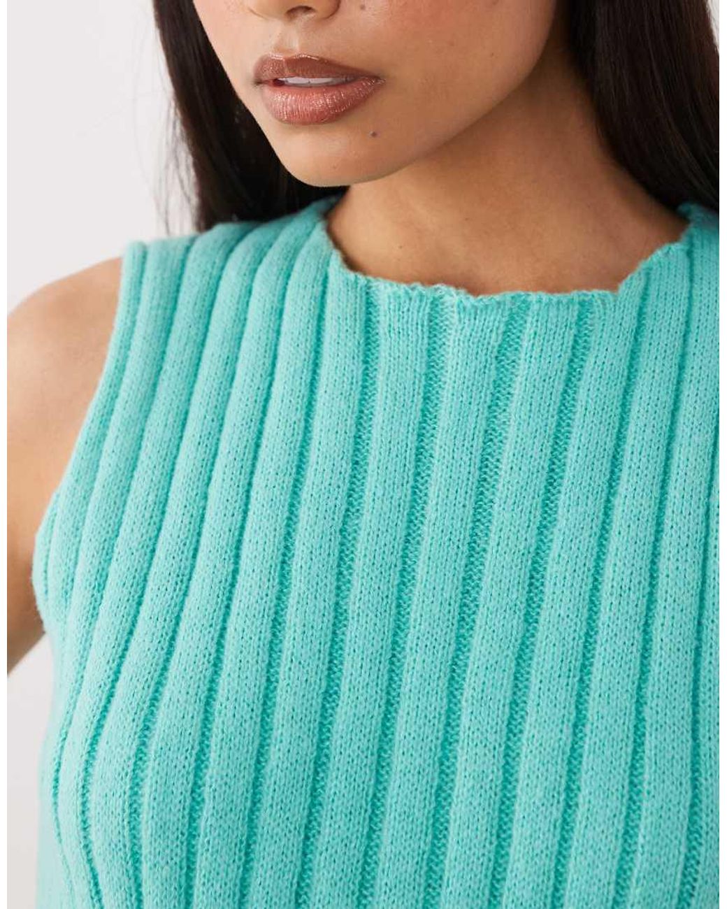Kiwi & Co Blue Ribbed Knit High Neck Top