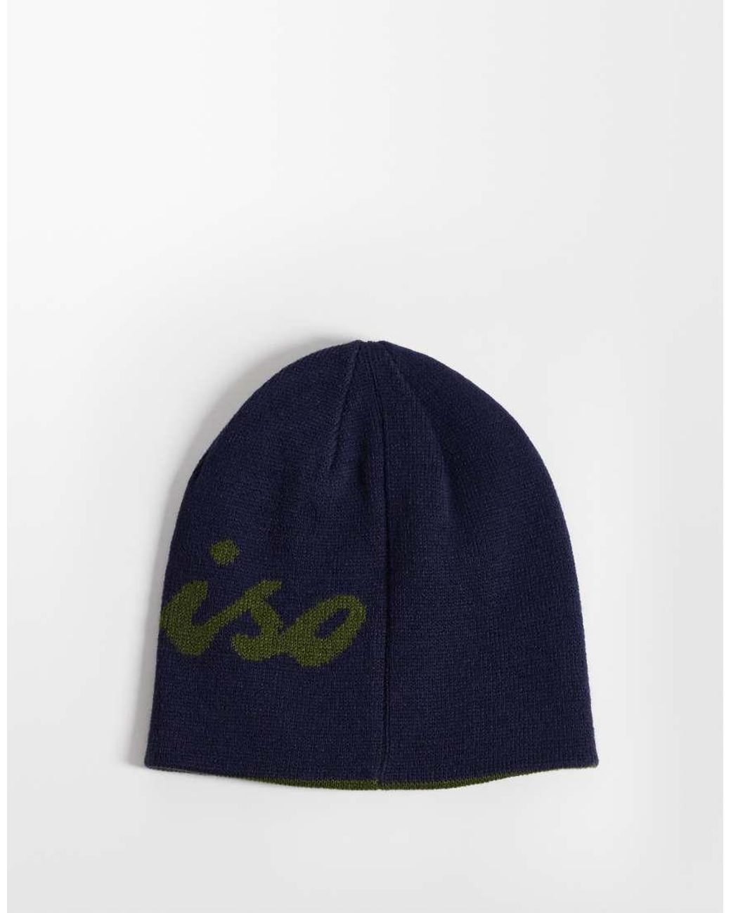 ASOS Blue Paraiso Graphic Reversible Skull Beanie for men