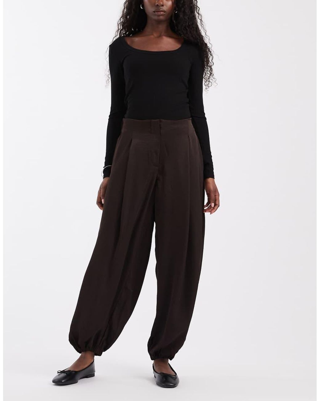 Vero Moda Black High Waist Pleated Balloon Trouser