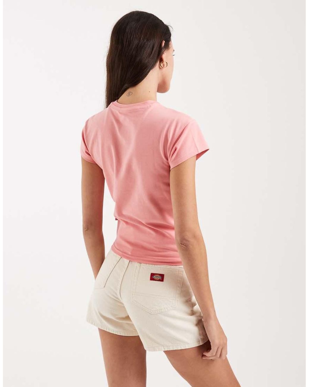 Dickies Pink Capped Sleeve Baby Tee