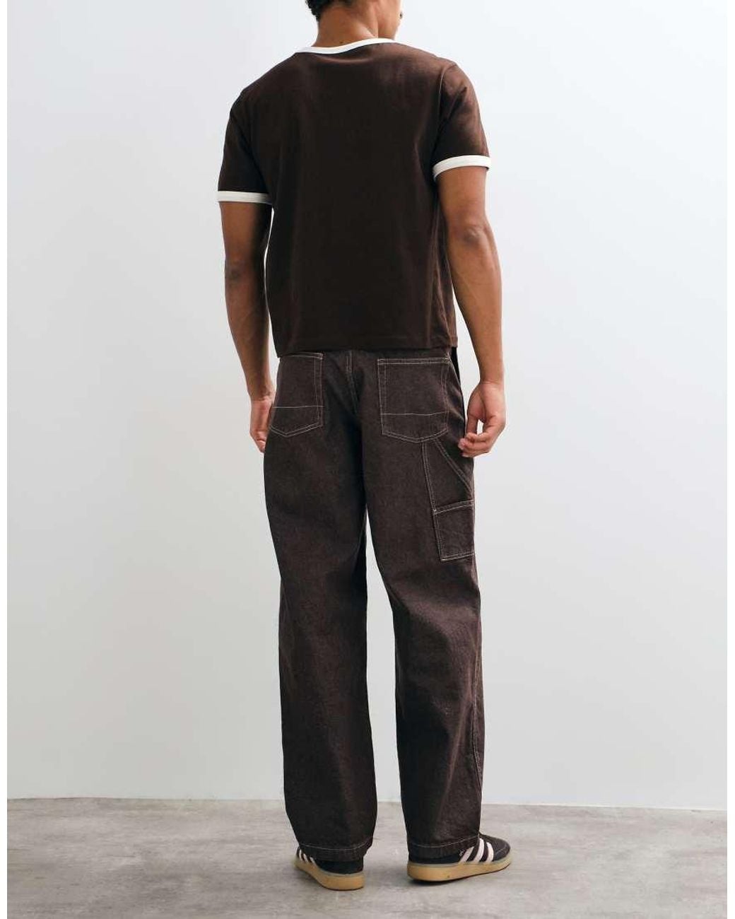 ASOS Brown Loose Carpenter Jeans for men