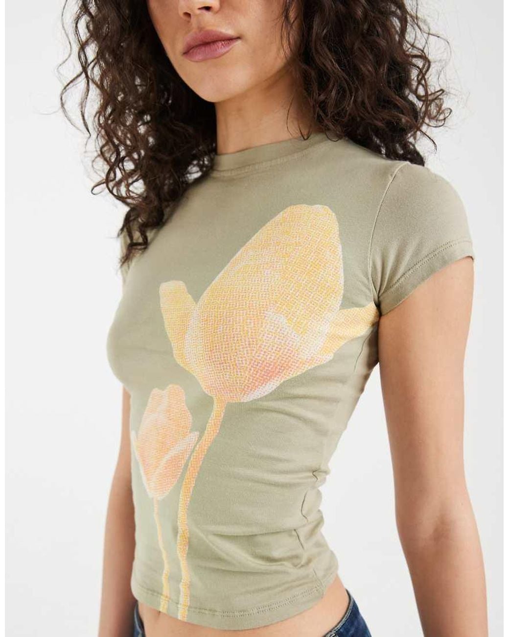 Motel Blue Tiona Blurry Lily Print Top