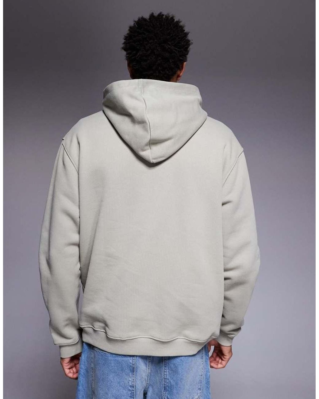 ASOS Gray Premium Heavyweight Oversized Hoodie for men