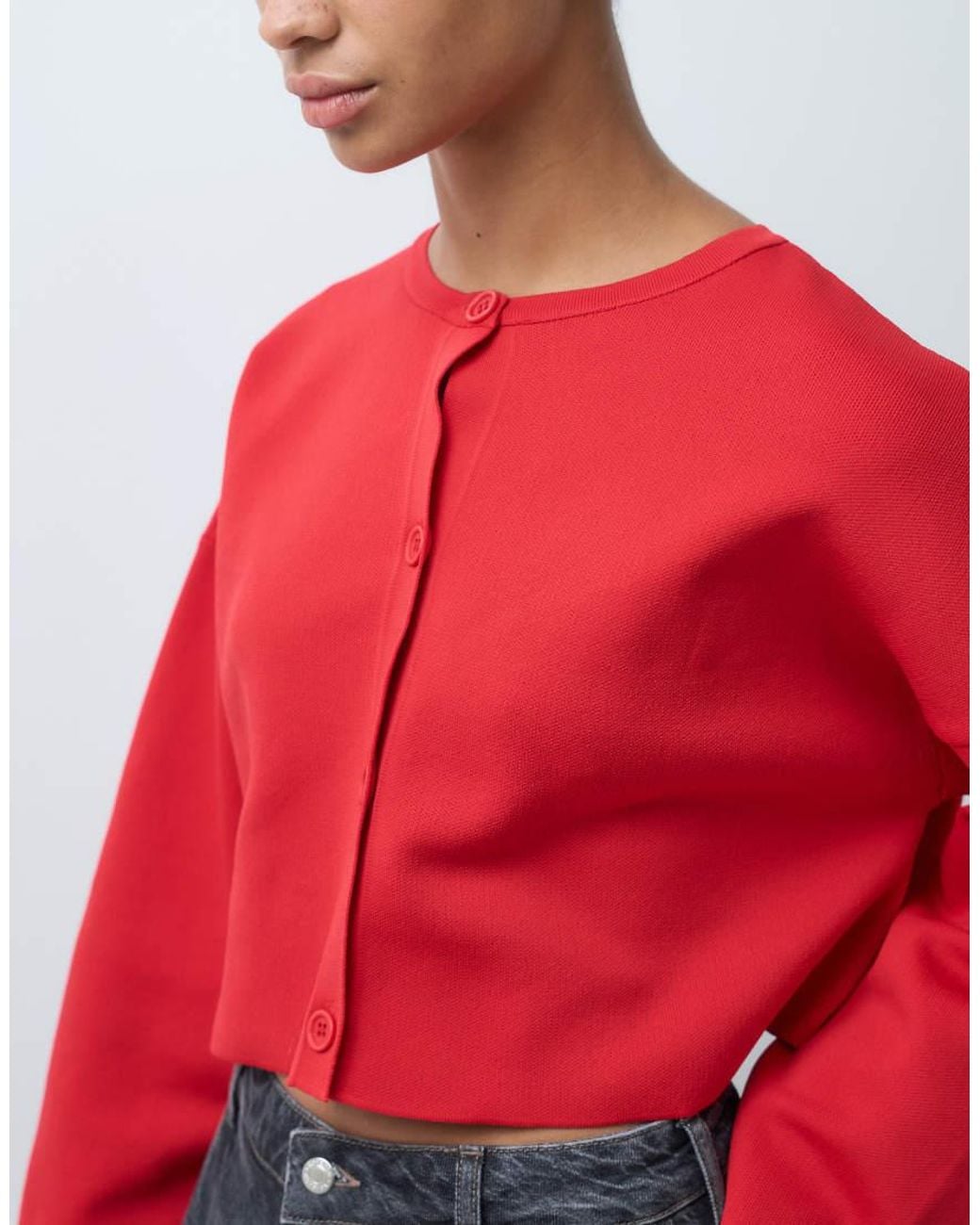 ASOS Red Knitted Batwing Cardigan