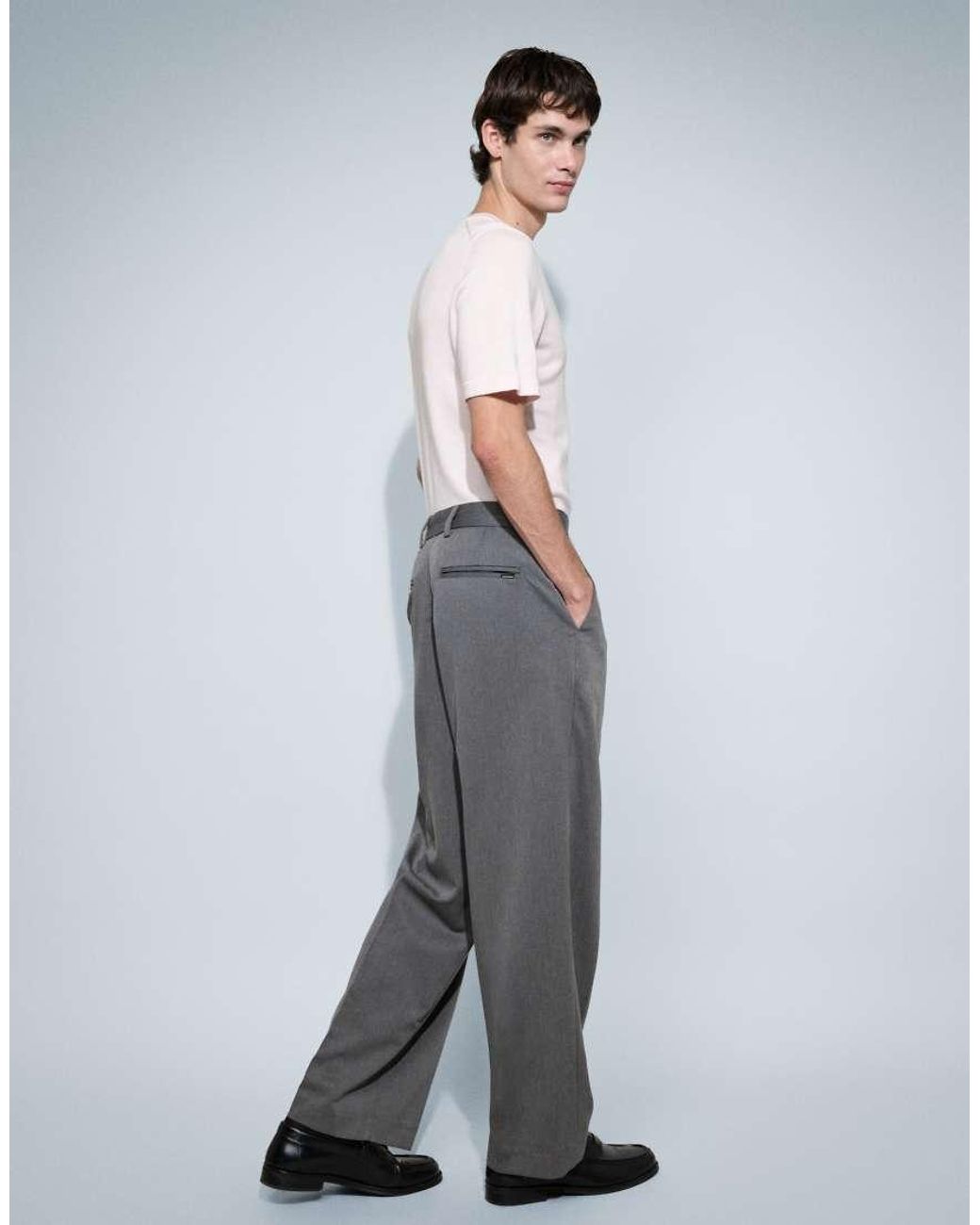 Jack & Jones White Wide Fit Tailored Trousers for men