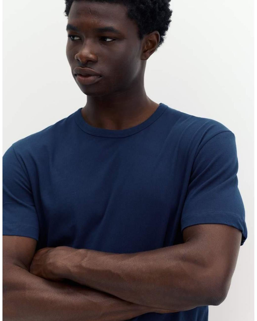 T-Shirt Basic Slim di Pull&Bear in Blue da Uomo