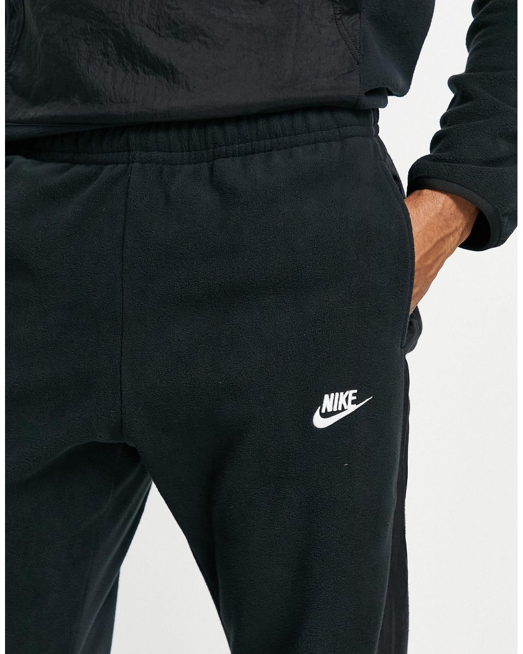 Nike Sport Essentials Polar Fleece Cuffed Sweatpants in Black for Men Lyst