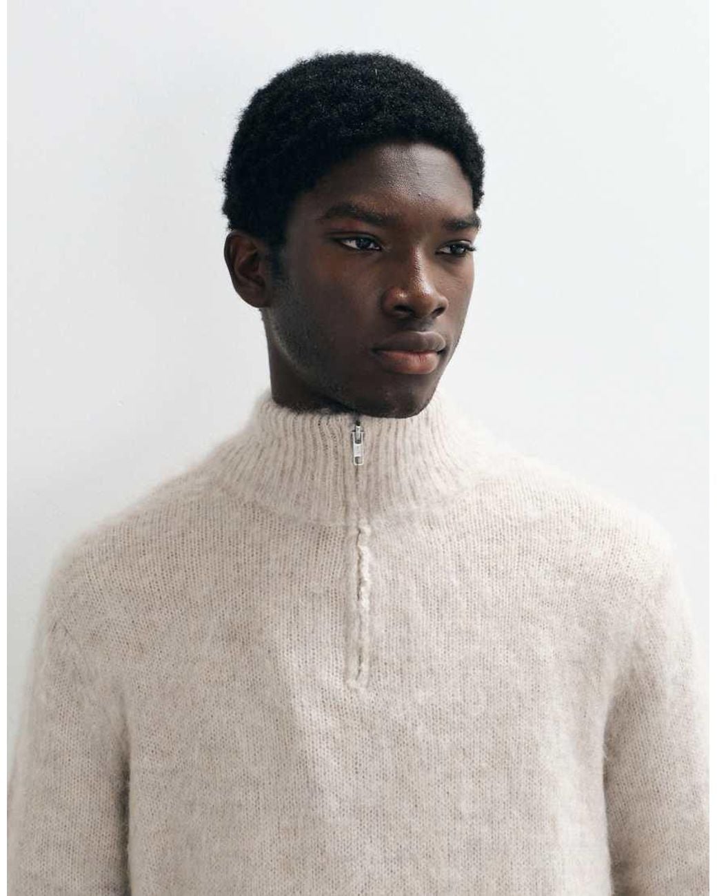 ASOS Gray Oversized Knitted Half Zip Jumper for men
