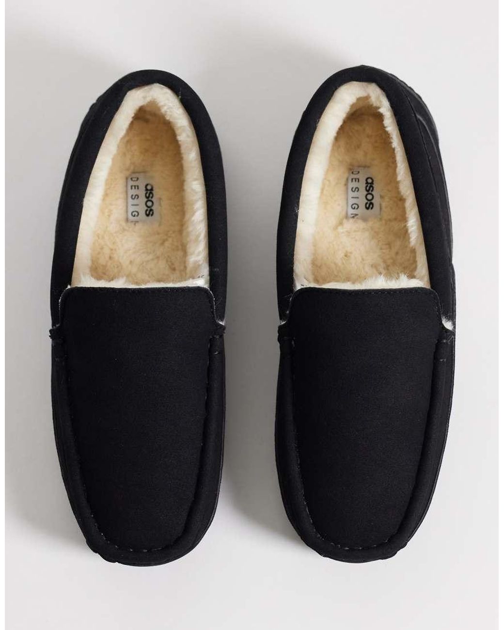 ASOS Black Moccasin Slippers for men