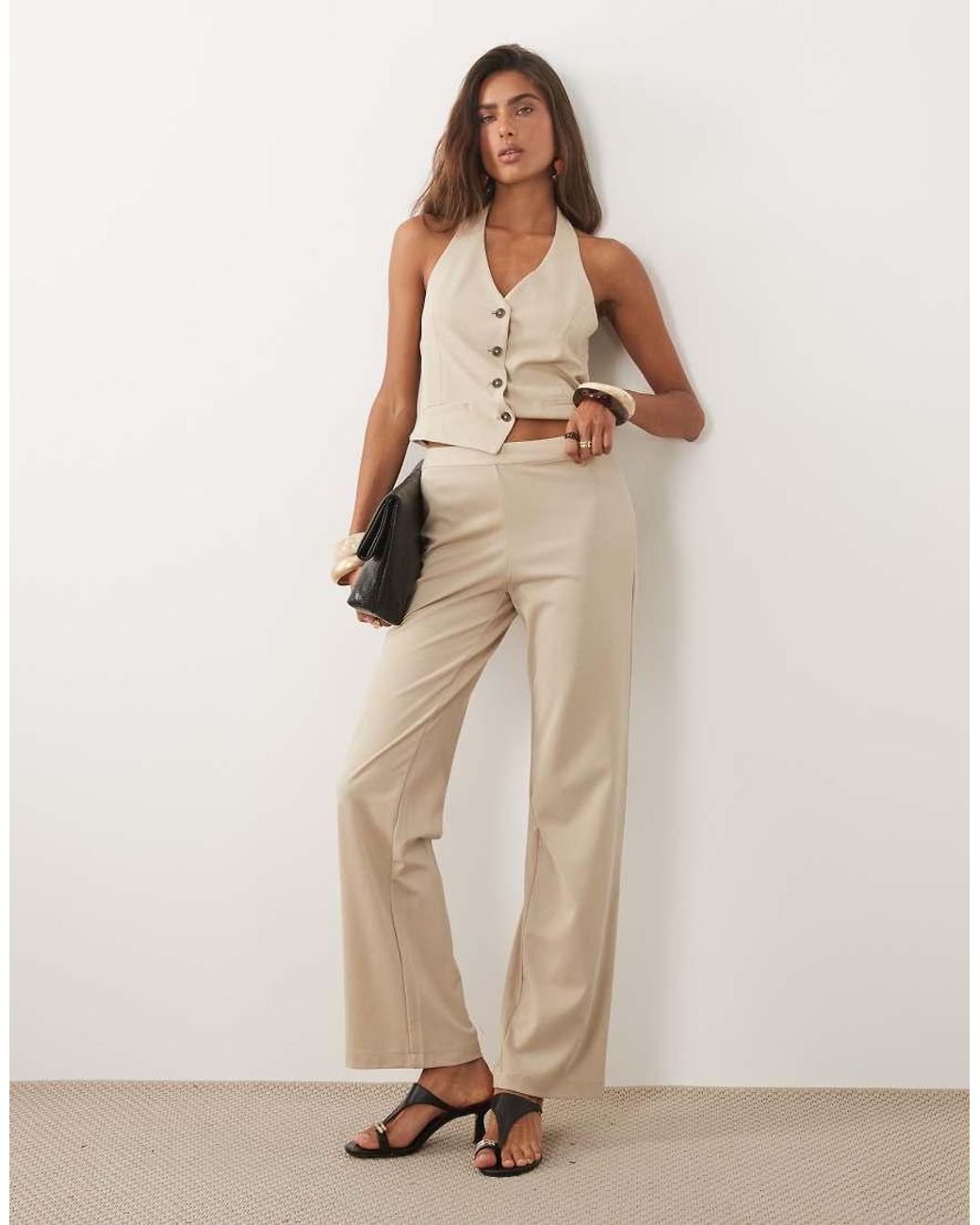 Mango Natural Evans Straight Trouser Co-Ord