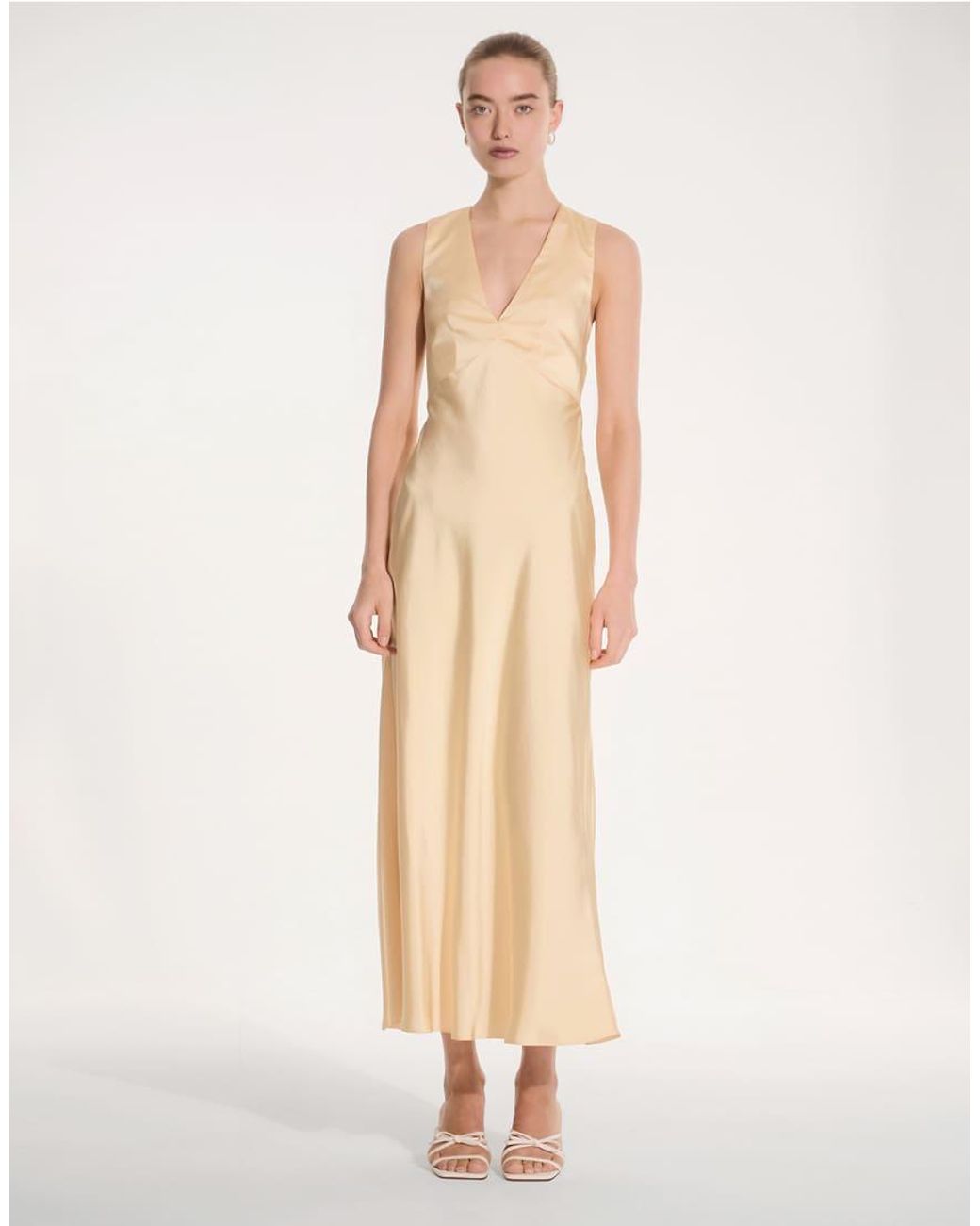 OMNES Natural Nova Satin Bridesmaid Dress