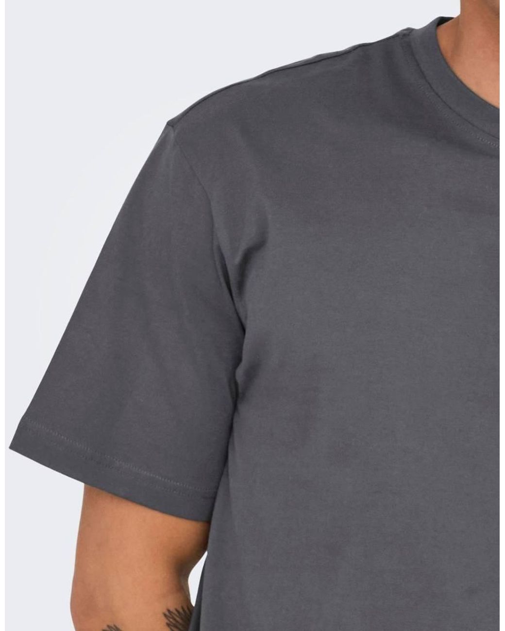 Only & Sons Blue Relaxed Fit T-shirt for men